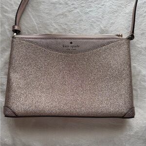 Kate Spade Pale Pink Sparkling Crossbody Bag, like new, She is Not Leather